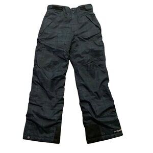 Columbia Youth Omni-Heat Waterproof Ski Snow Pants Navy Blue Plaid Size 14/16